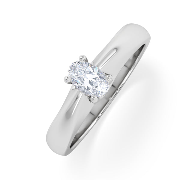 Naomi Oval Cut Lab Diamond Engagement Ring 0.33ct H/SI in 925 Silver